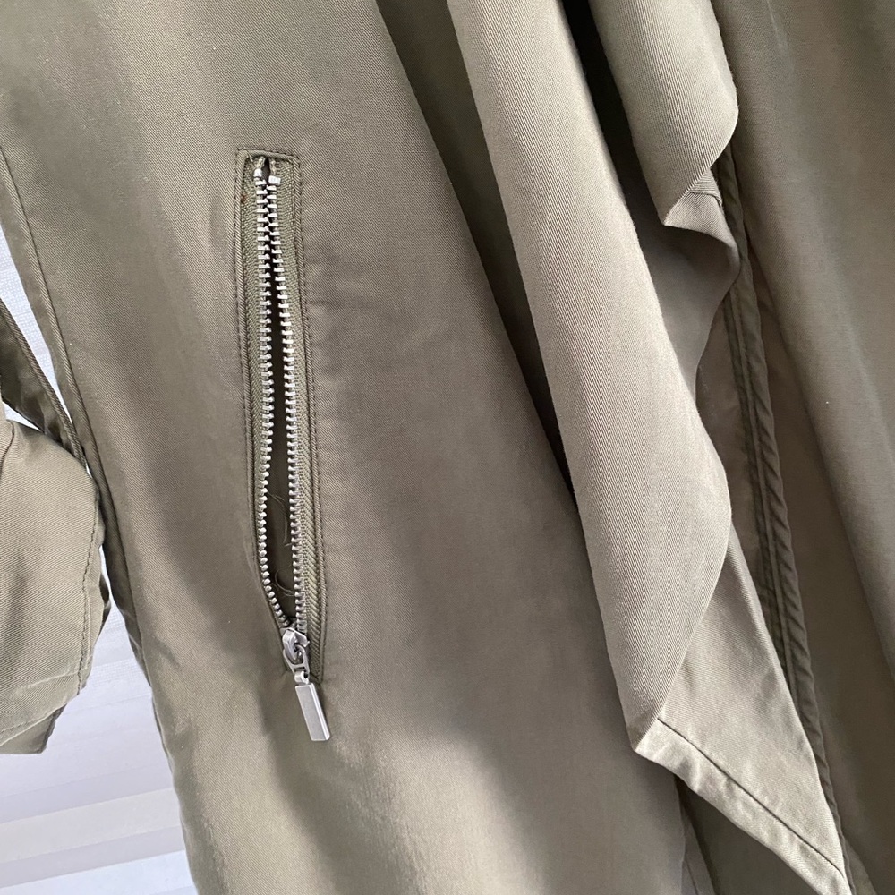 Olive Draped Blazer Jacket - image 3